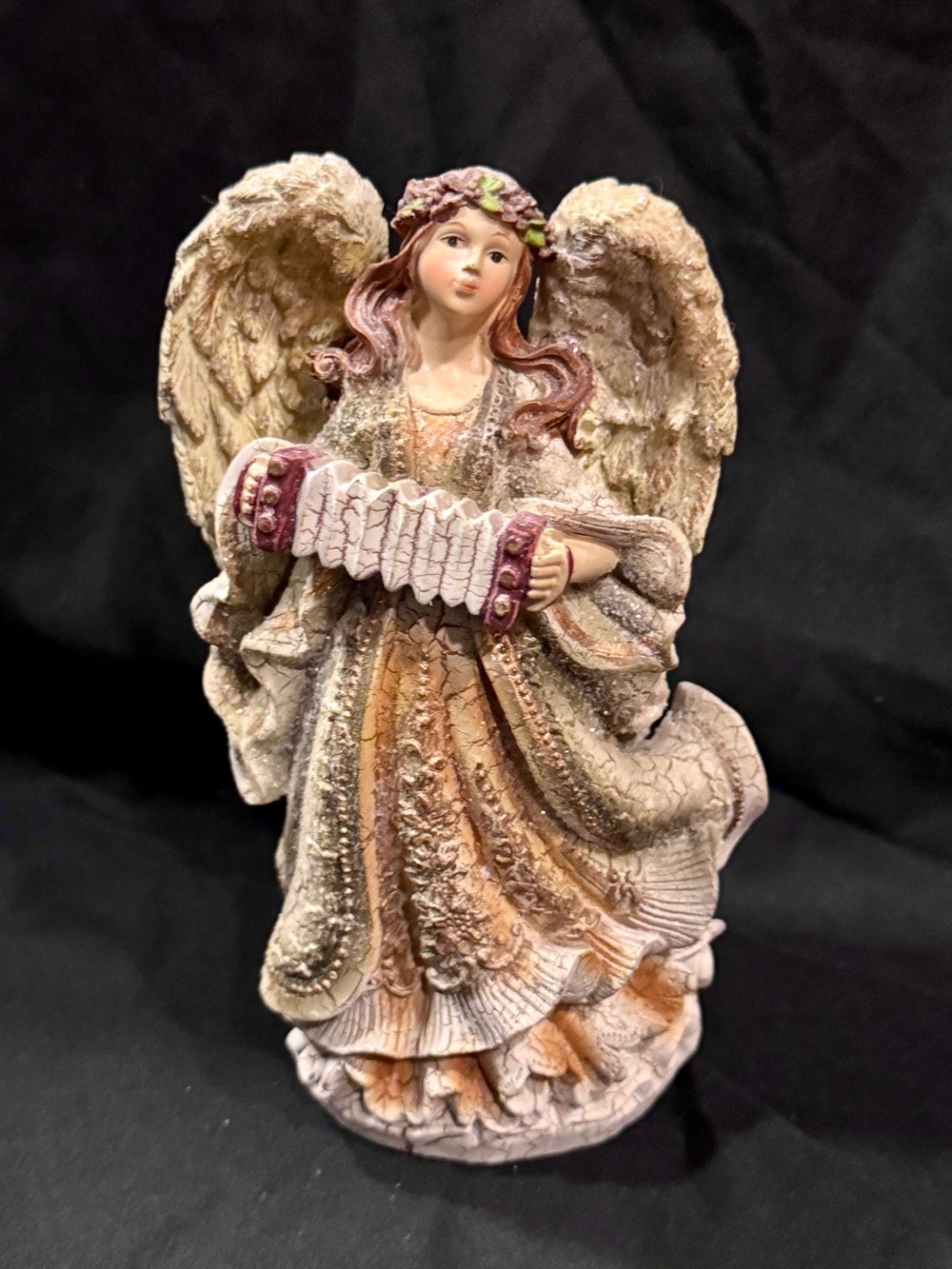 Vintage Textured Polystone “Harmony of the Heavens” Angel Figurine